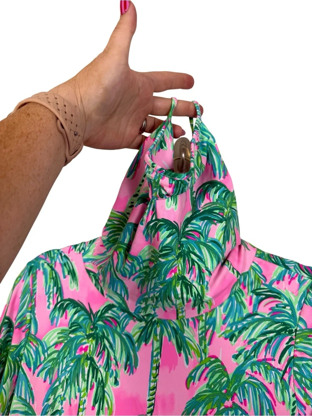 NWT Lilly Pulitzer Lilshield UPF 50+ Long Sleeve Top Pink Blossom Suite Views M